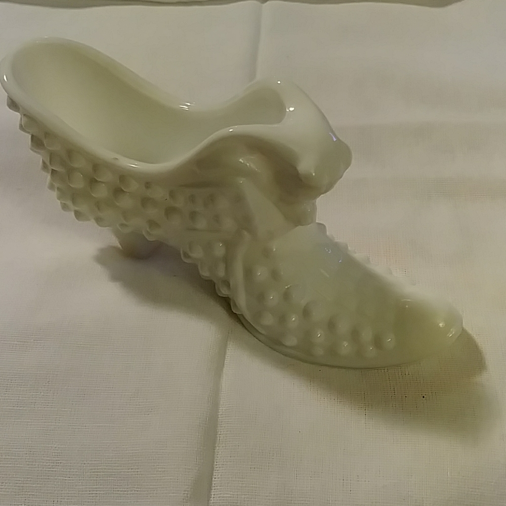 Fenton Milk Glass Shoe